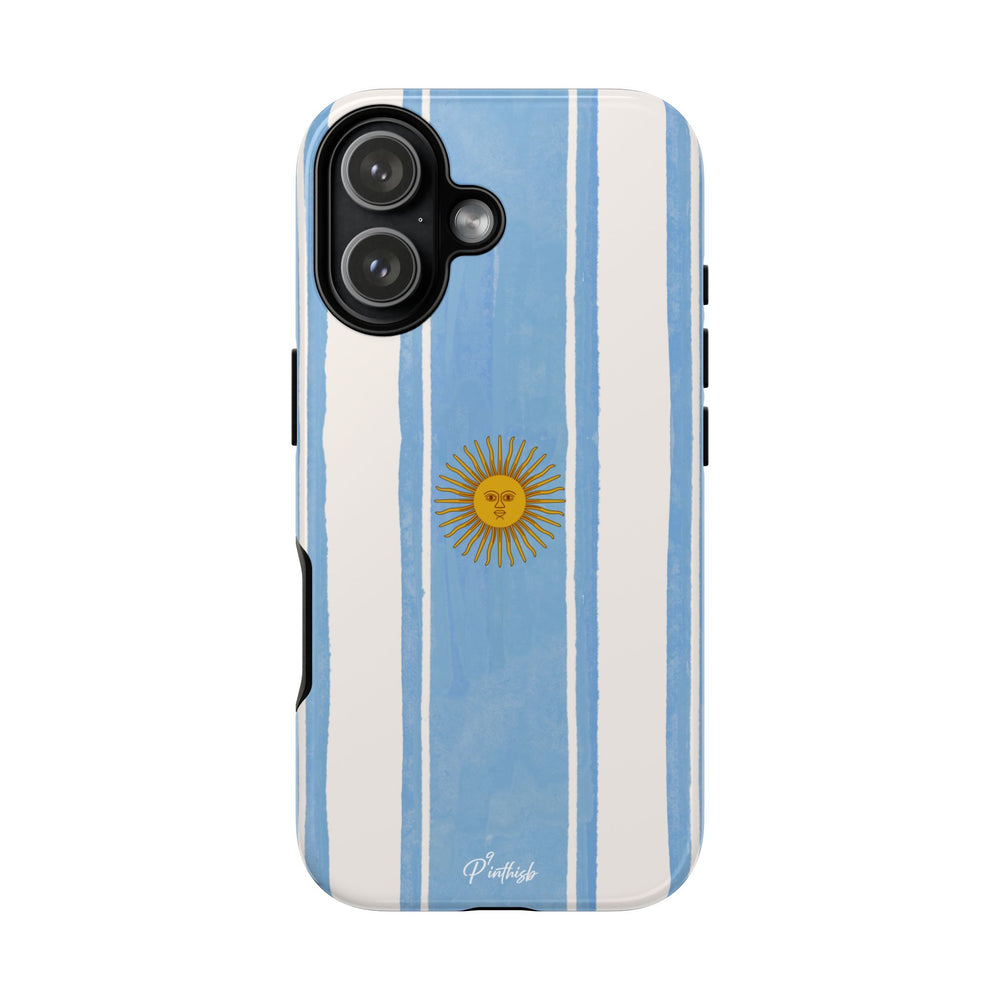 Argentina Flag Tough Phone Case – Blue White Striped Sun Protector