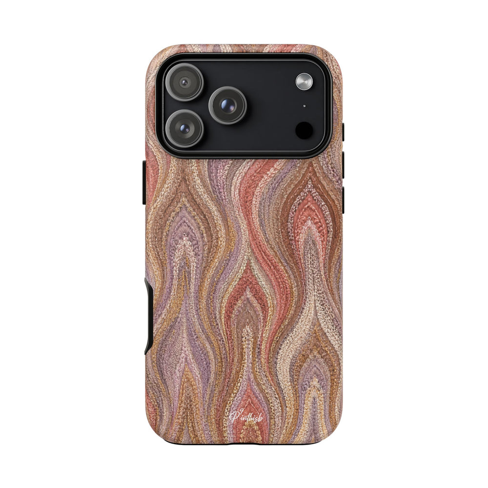 Wavy Peach & Mauve Tough Case