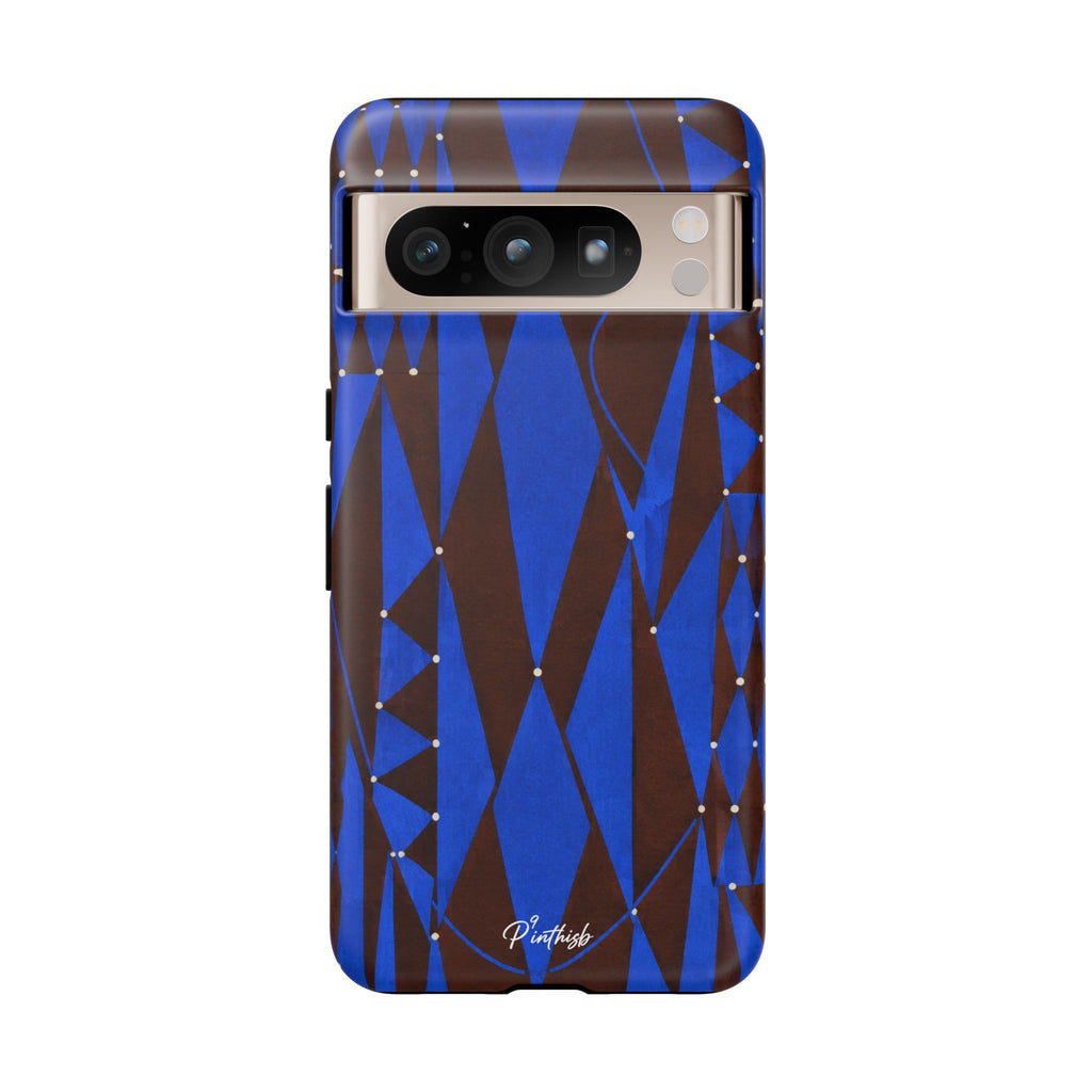 Geometric Blue Diamond Tough Phone Case