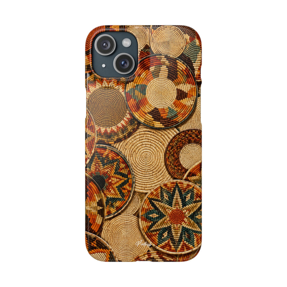 Bohemian Woven Basket Pattern Snap Case