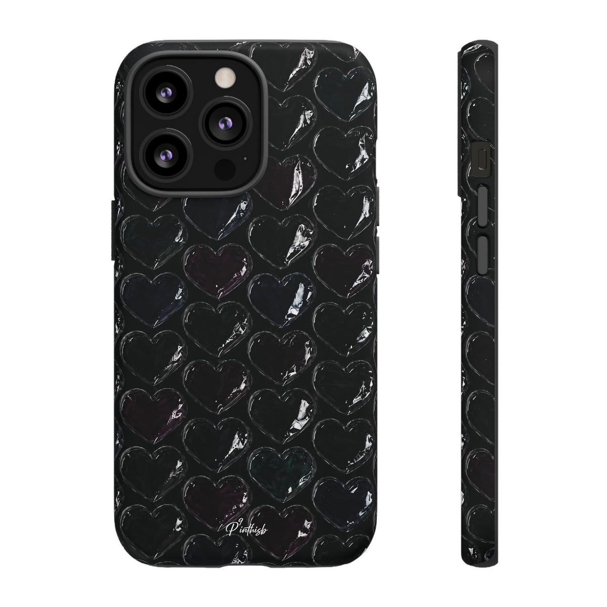 Black Pop Hearts Tough Case