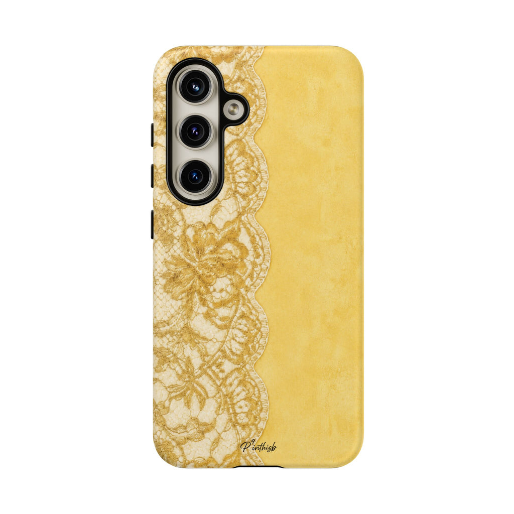 Yellow Vintage Lace Tough Case
