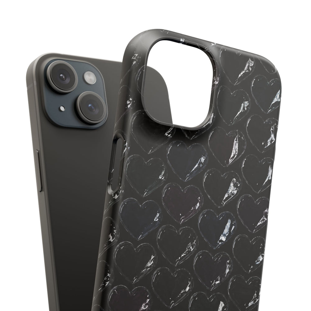 Black Pop Hearts Snap Case