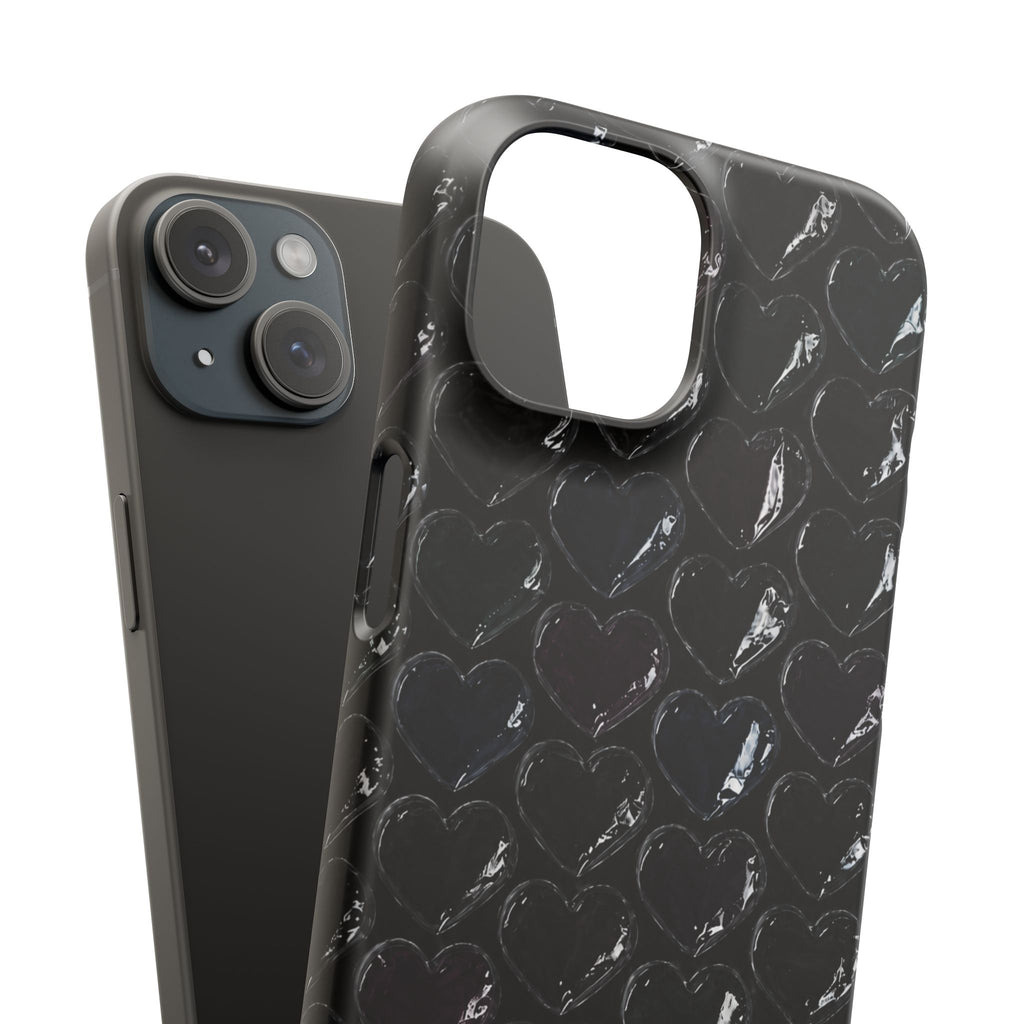 Black Pop Hearts Snap Case