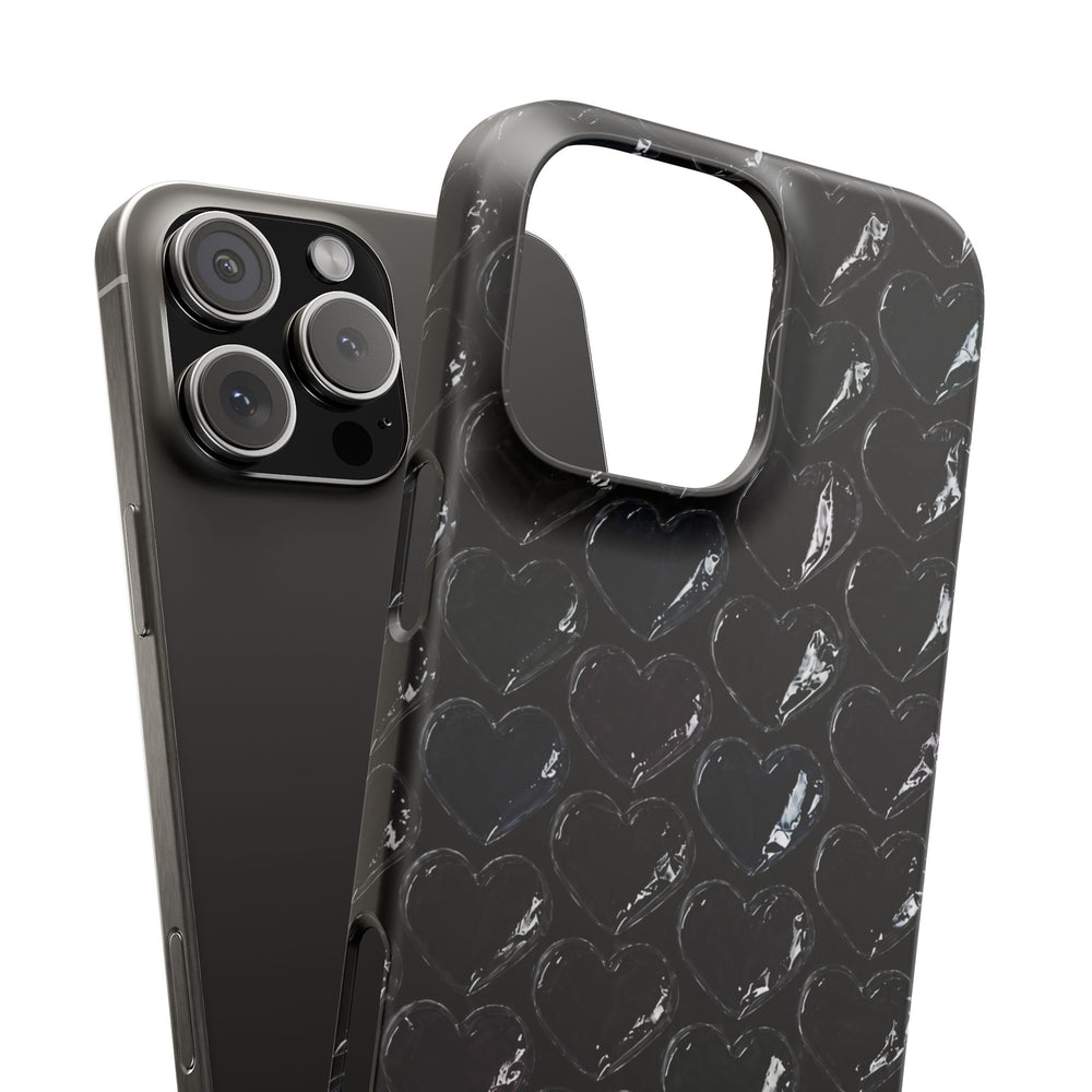 Black Pop Hearts Snap Case