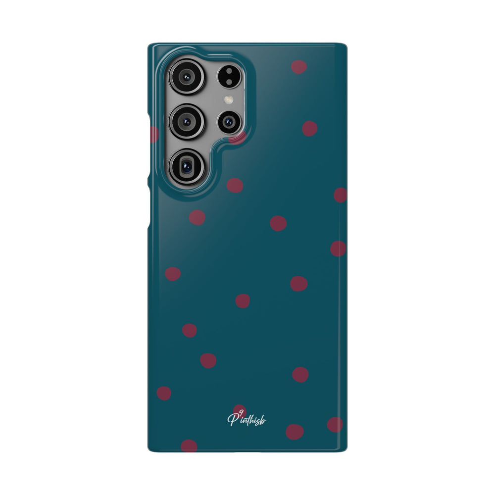 Teal & Burgundy Polka Dot Snap Phone Case