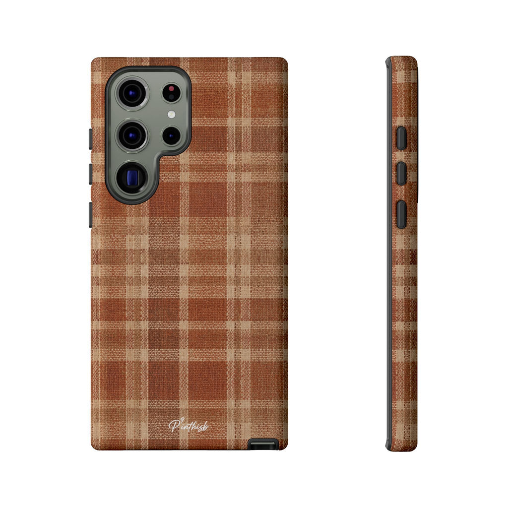 Rustic Brown Cozy Plaid Tough Case