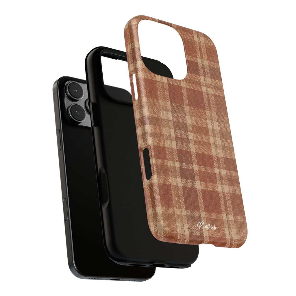 Rustic Brown Cozy Plaid Tough Case