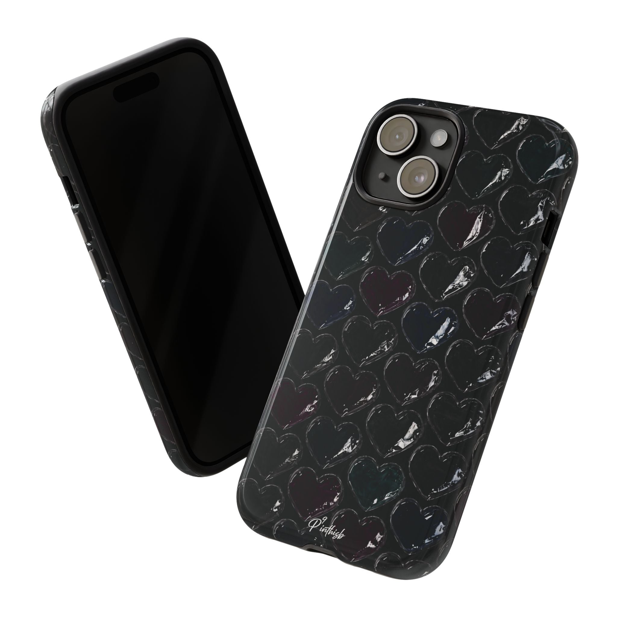 Black Pop Hearts Tough Case