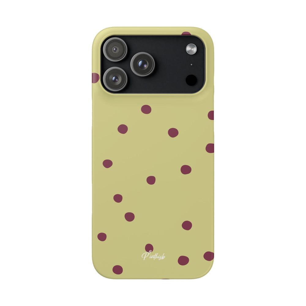 Yellow & Burgundy Polka Dot Snap Phone Case