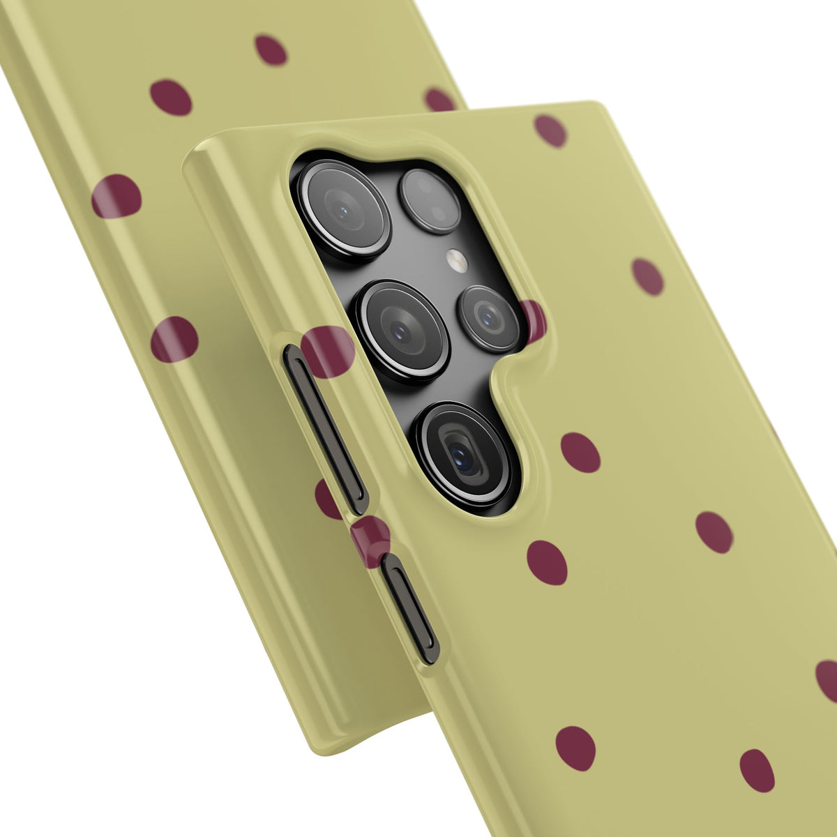 Yellow & Burgundy Polka Dot Snap Phone Case