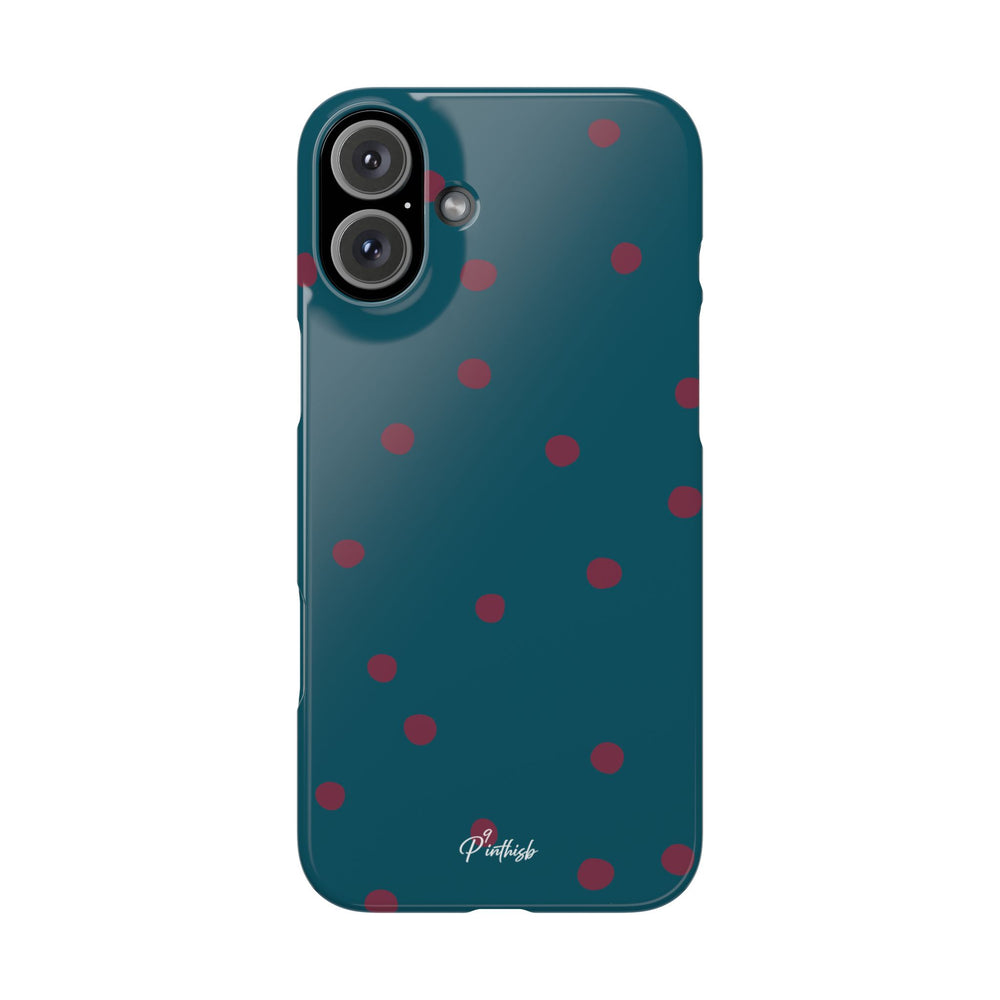Teal & Burgundy Polka Dot Snap Phone Case