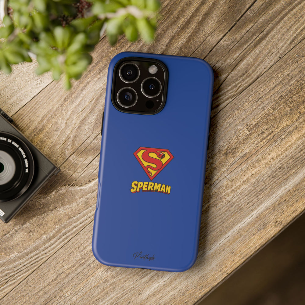 "SPERMAN" Parody Logo Tough Phone Case