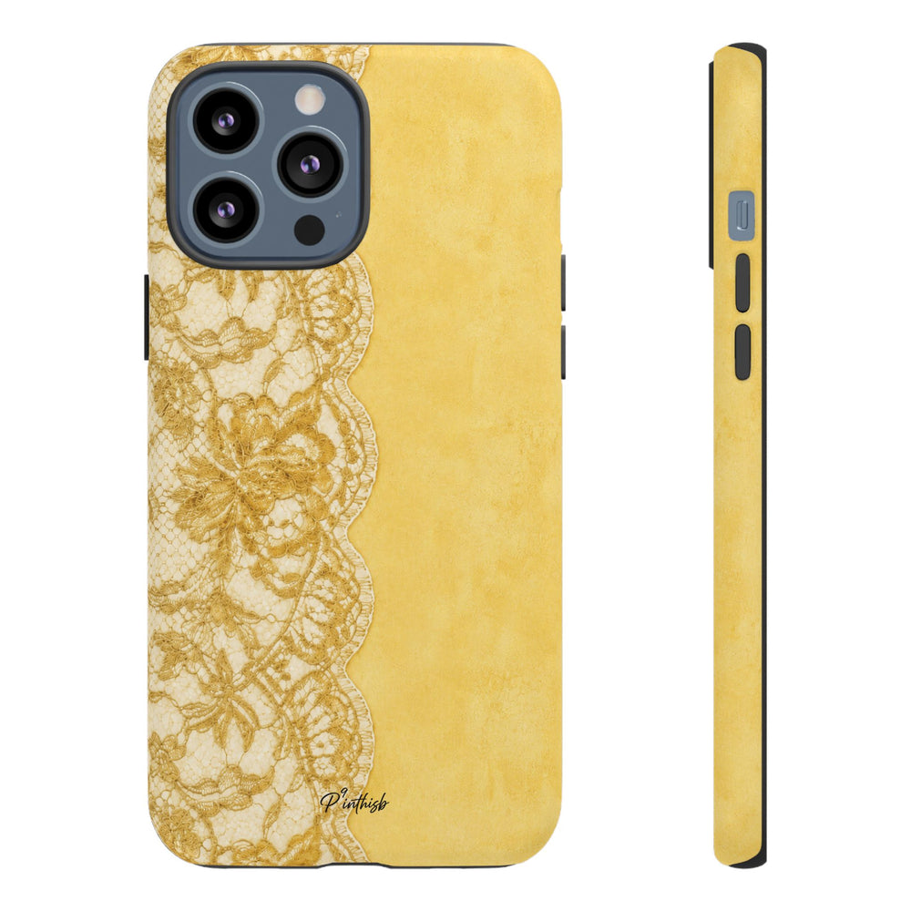 Yellow Vintage Lace Tough Case