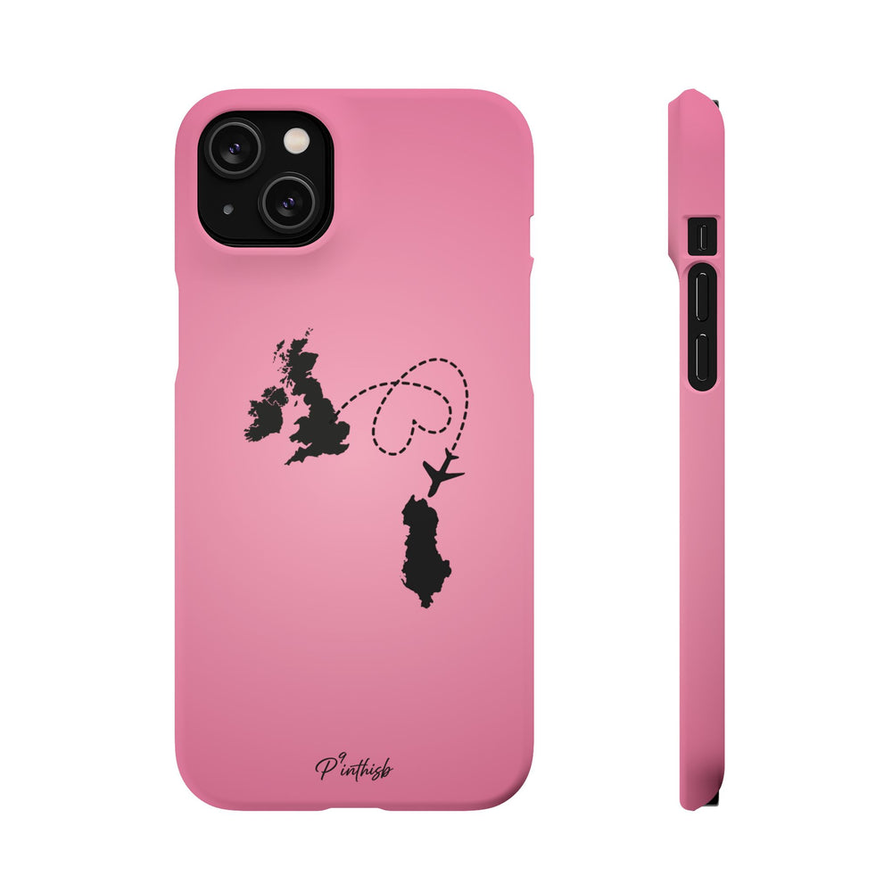 UK to Albania Pink Snap Phone Case