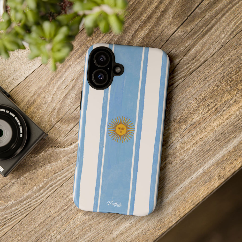 Argentina Flag Tough Phone Case – Blue White Striped Sun Protector