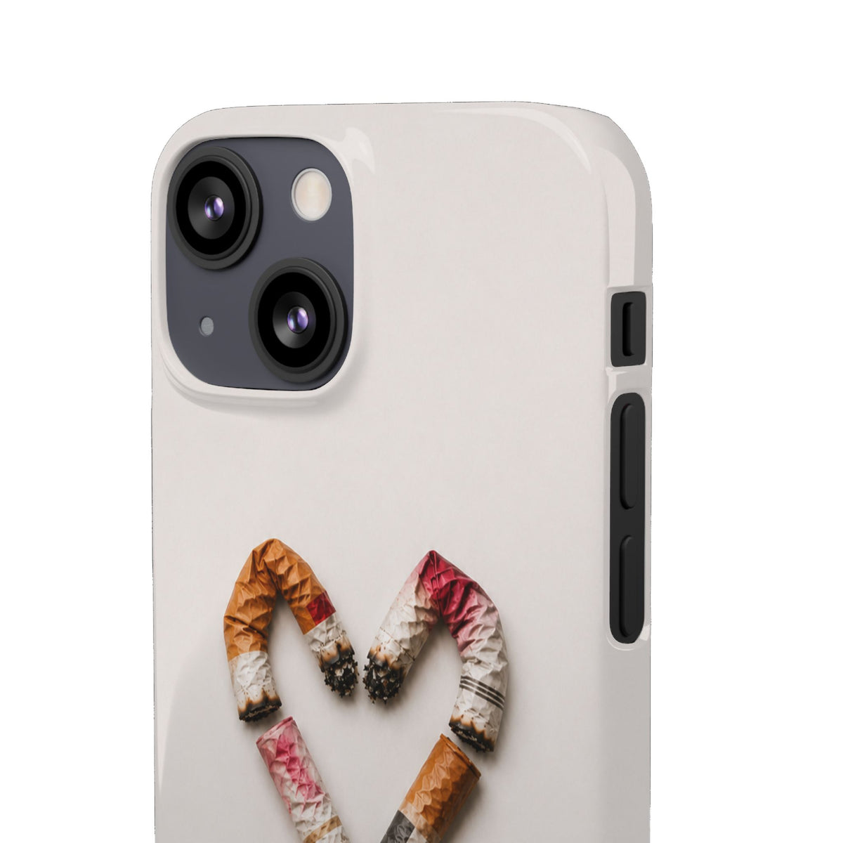 Cigarette Butts Heart Snap Case