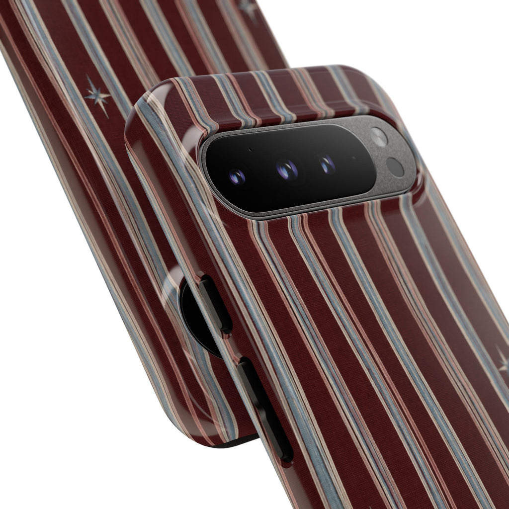 Retro Red & Cream with Star Accents Phone Case