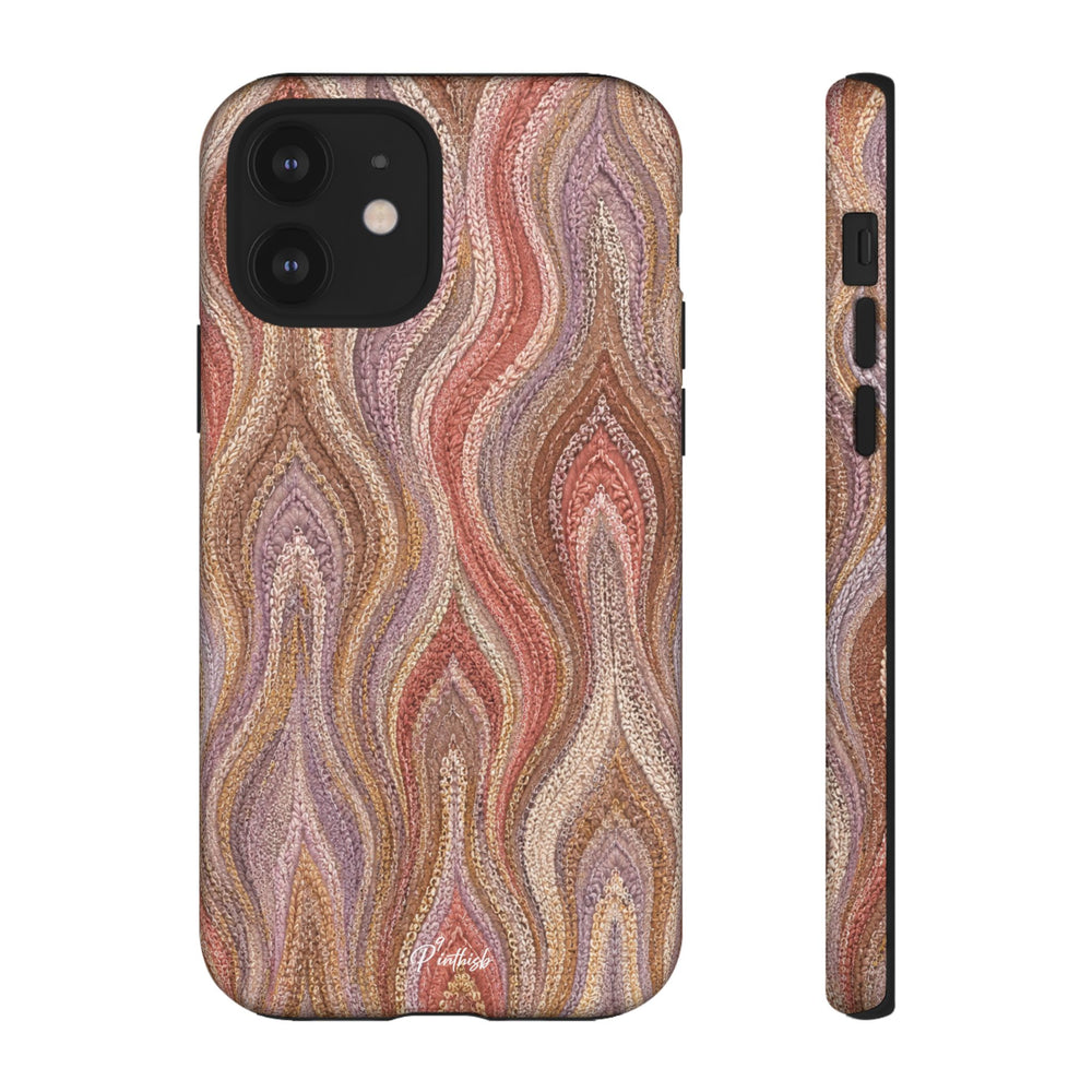 Wavy Peach & Mauve Tough Case