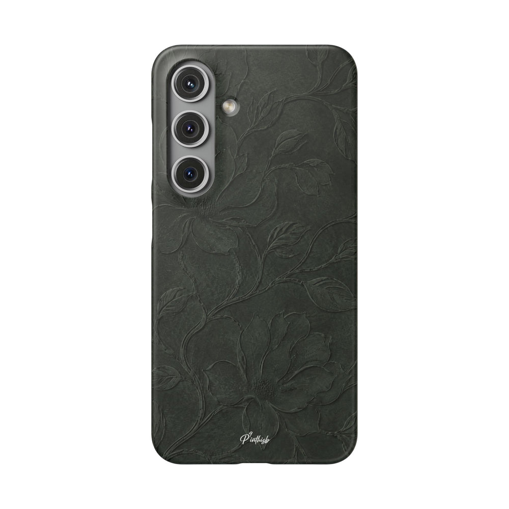 Dark Olive Floral Texture Snap Case