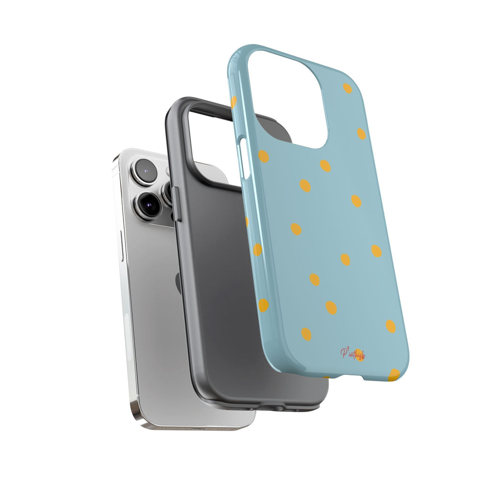 Blue & Yellow Polka Dot Tough Phone Case