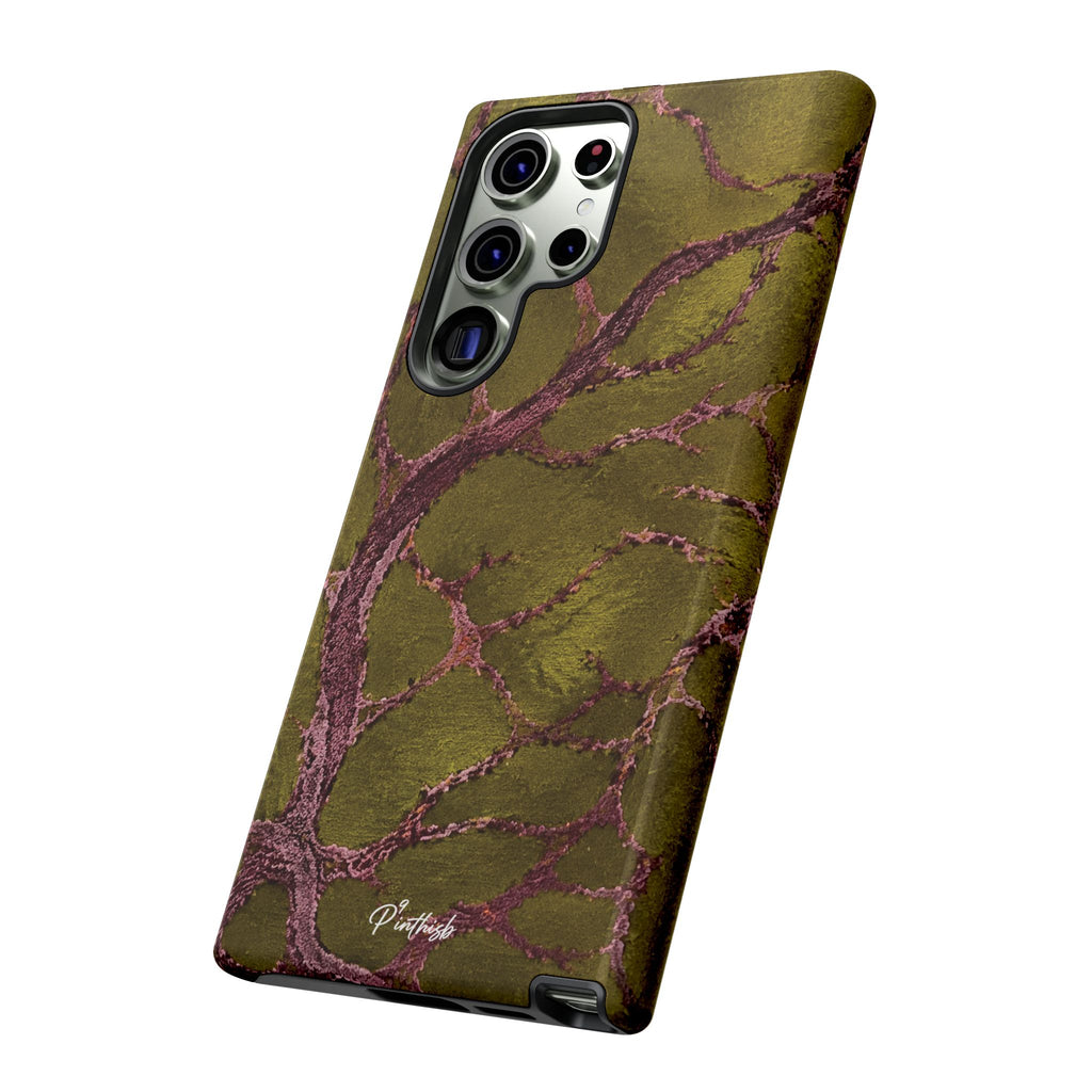 Olive & Rose Gold Tree Pattern Phone Case