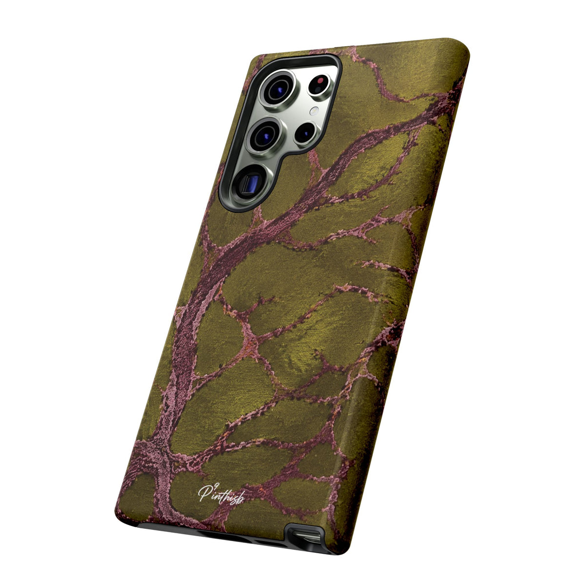 Olive & Rose Gold Tree Pattern Phone Case