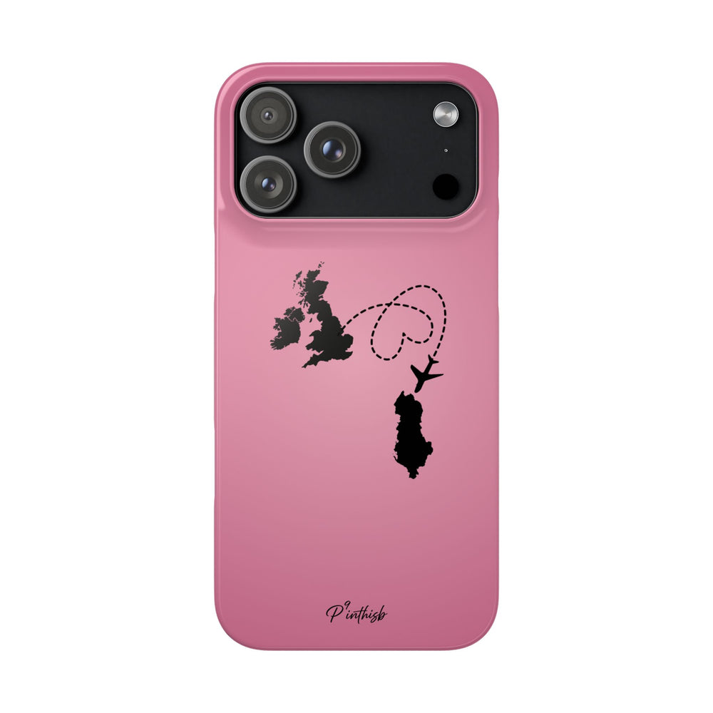 UK to Albania Pink Snap Phone Case