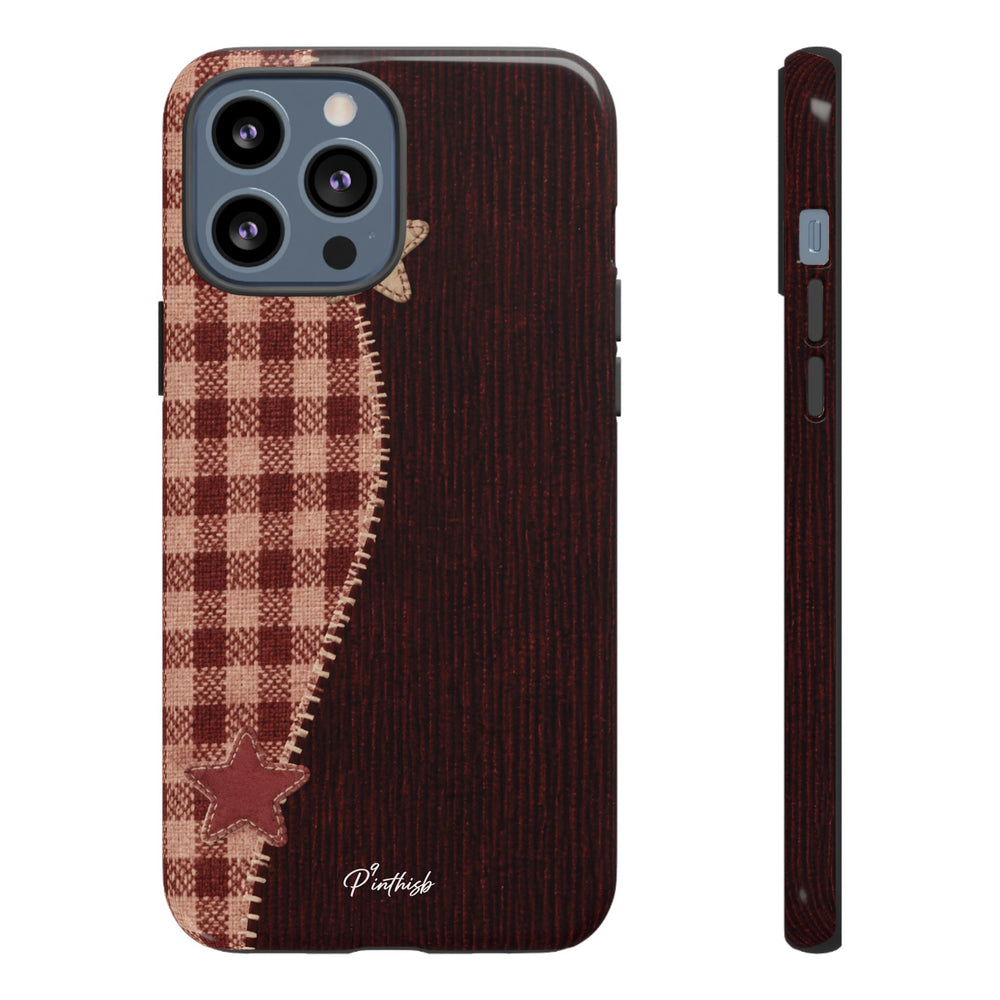 Rustic Plaid Stars Phone Case