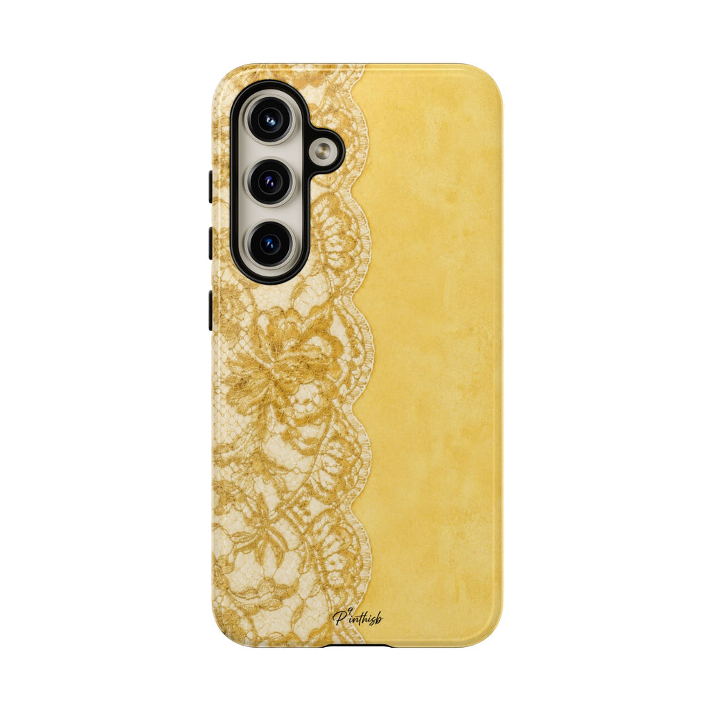 Yellow Vintage Lace Tough Case