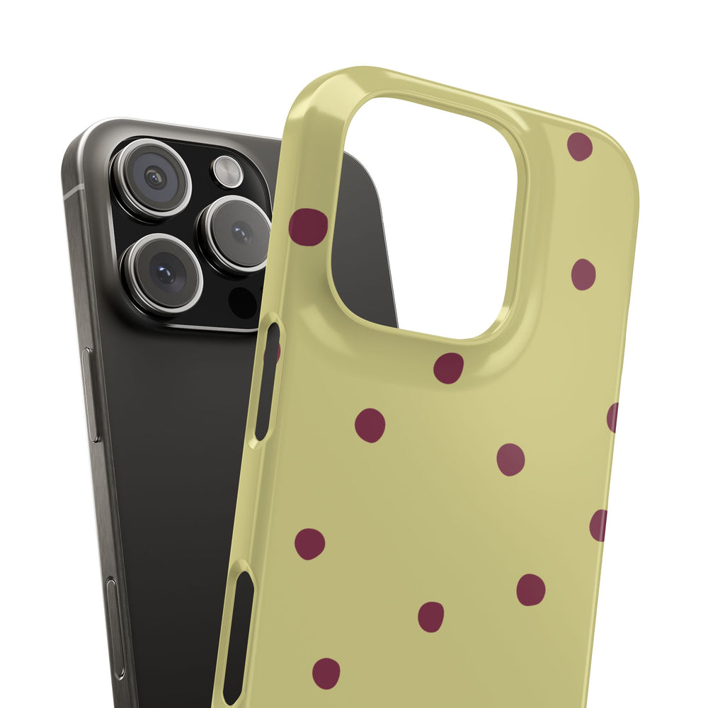 Yellow & Burgundy Polka Dot Snap Phone Case