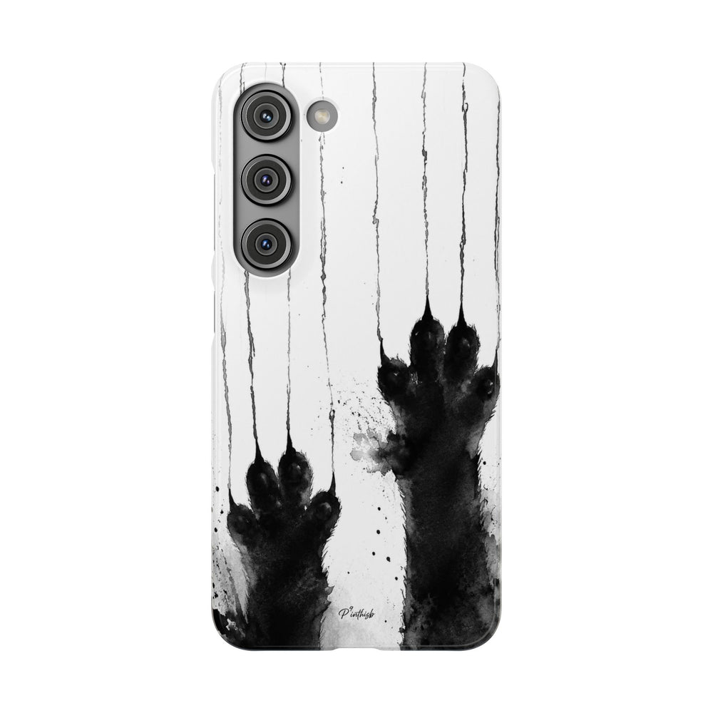 Black Ink Paw Print Snap Case