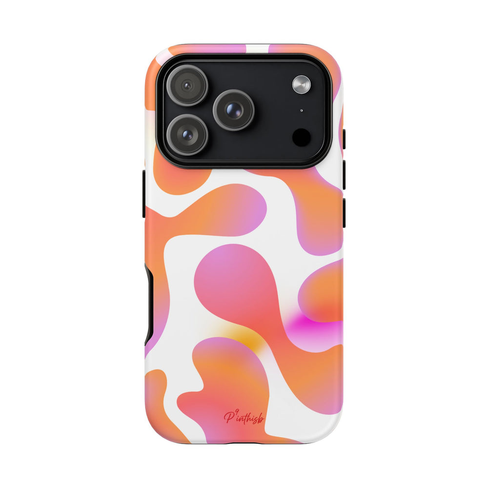 Abstract Orange Pink Camouflage Tough Phone Case
