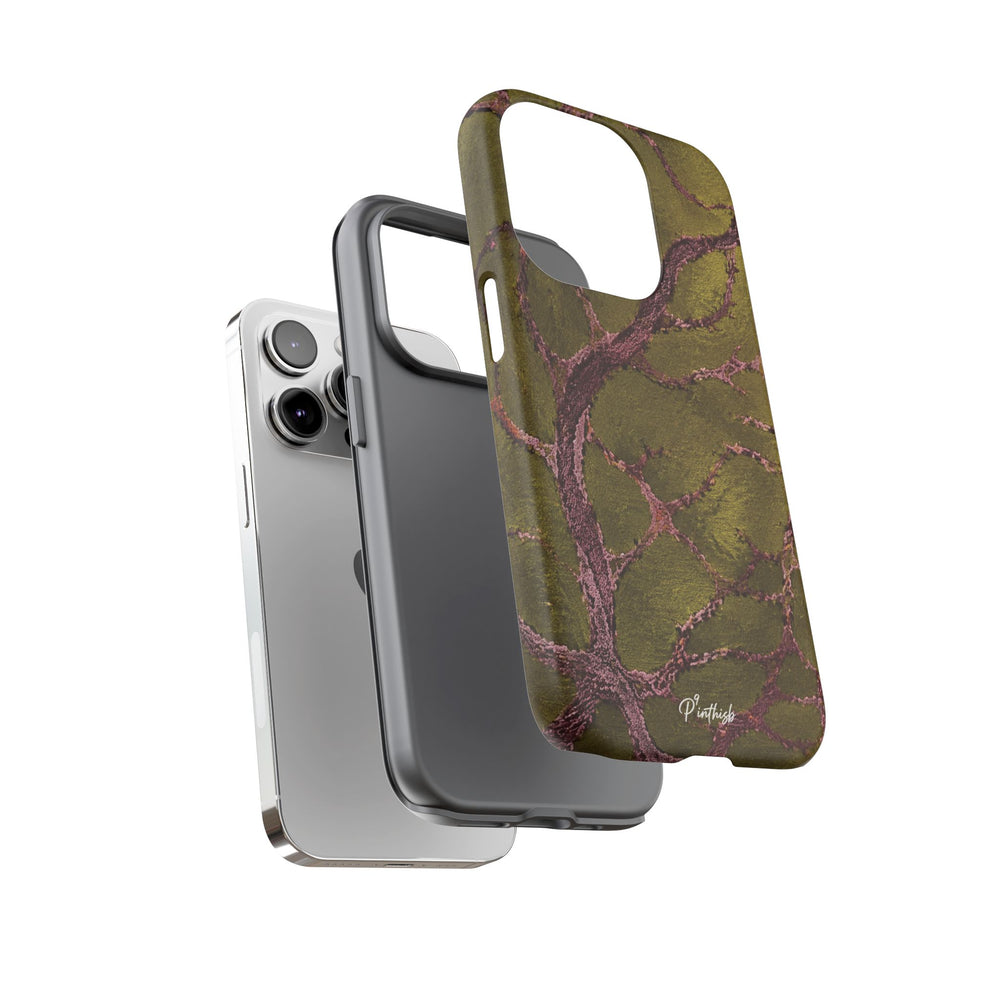 Olive & Rose Gold Tree Pattern Phone Case