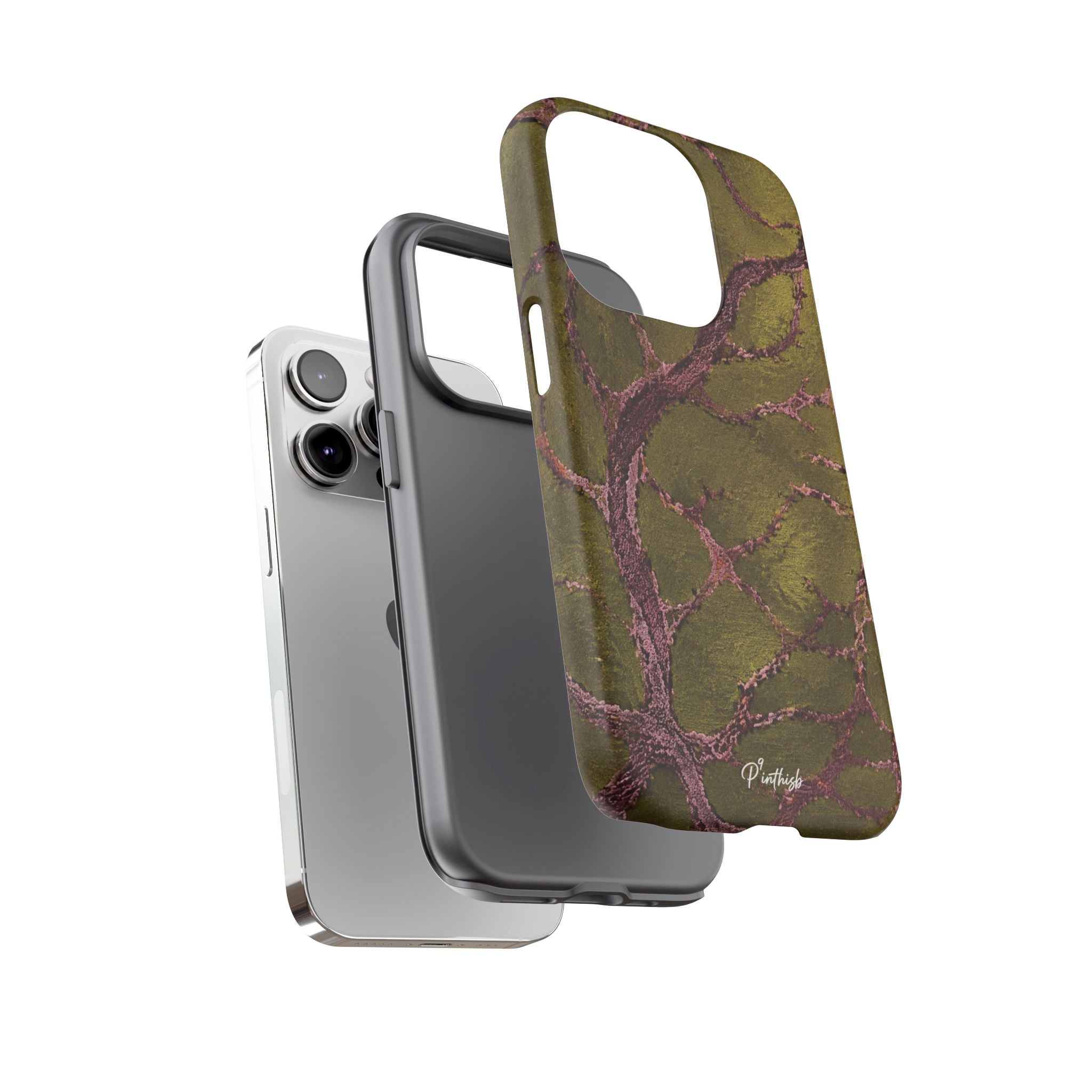 Olive & Rose Gold Tree Pattern Phone Case