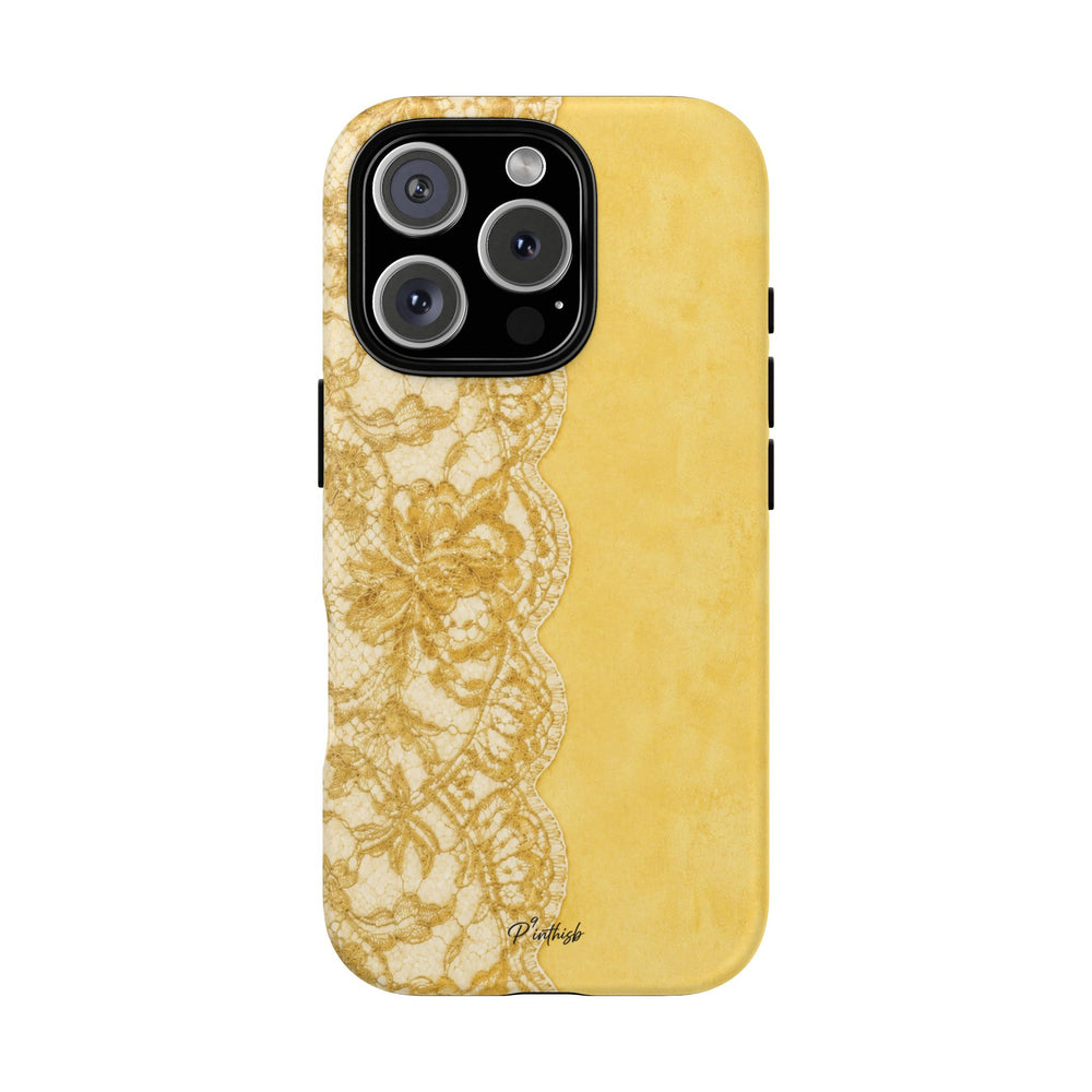 Yellow Vintage Lace Tough Case
