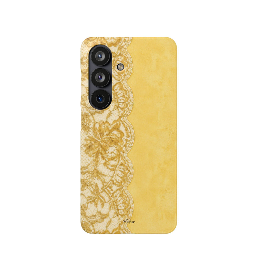 Yellow Vintage Lace Snap Case