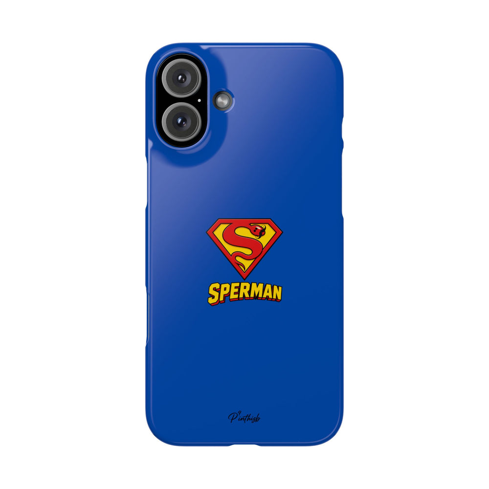 "SPERMAN" Parody Logo Snap Phone Case