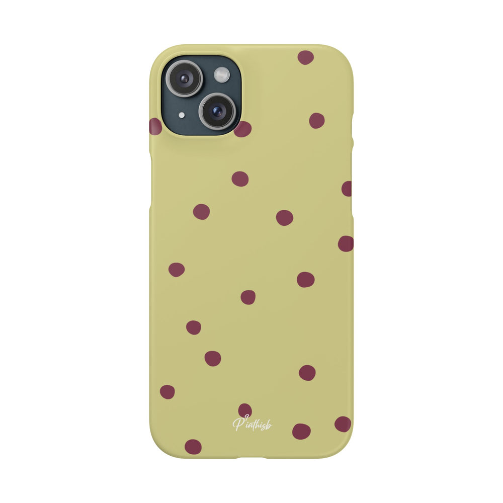 Yellow & Burgundy Polka Dot Snap Phone Case
