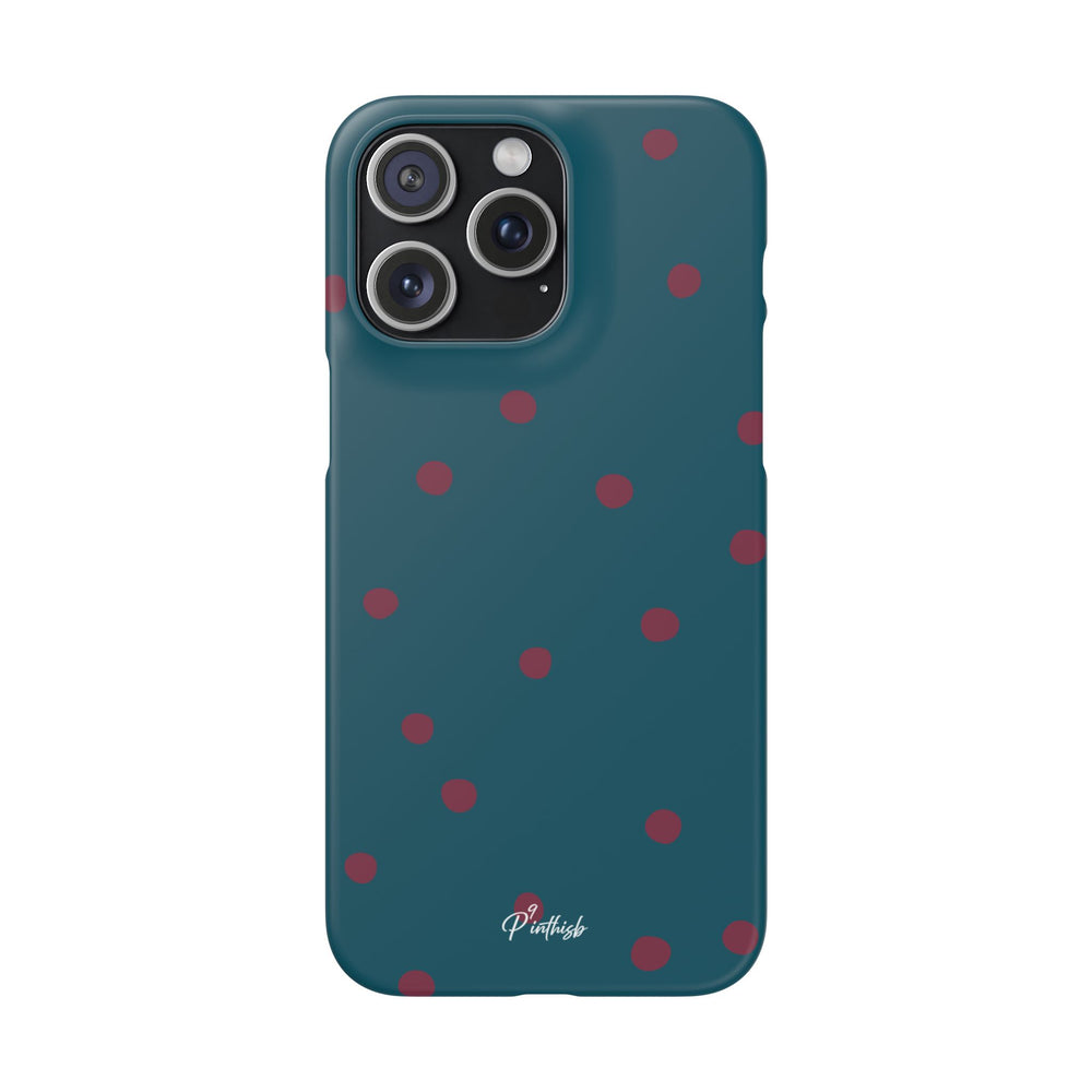 Teal & Burgundy Polka Dot Snap Phone Case