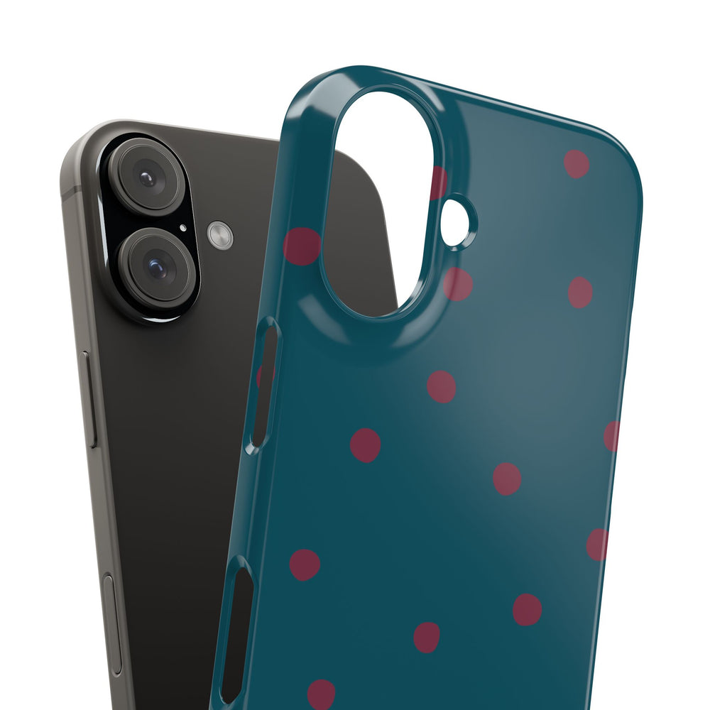 Teal & Burgundy Polka Dot Snap Phone Case