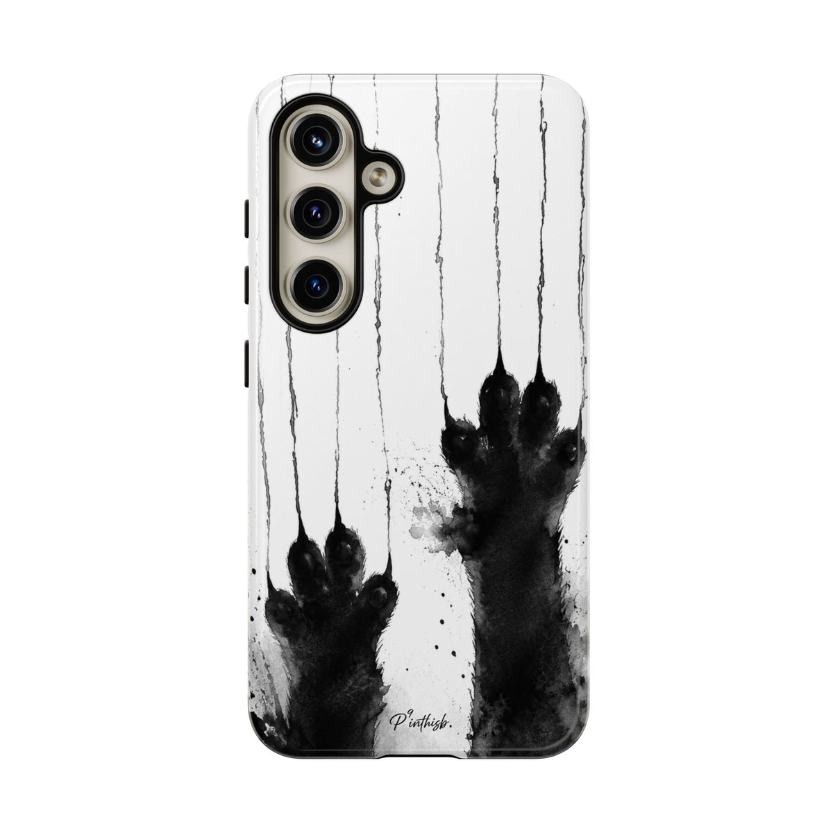 Black Ink Paw Print Tough Case