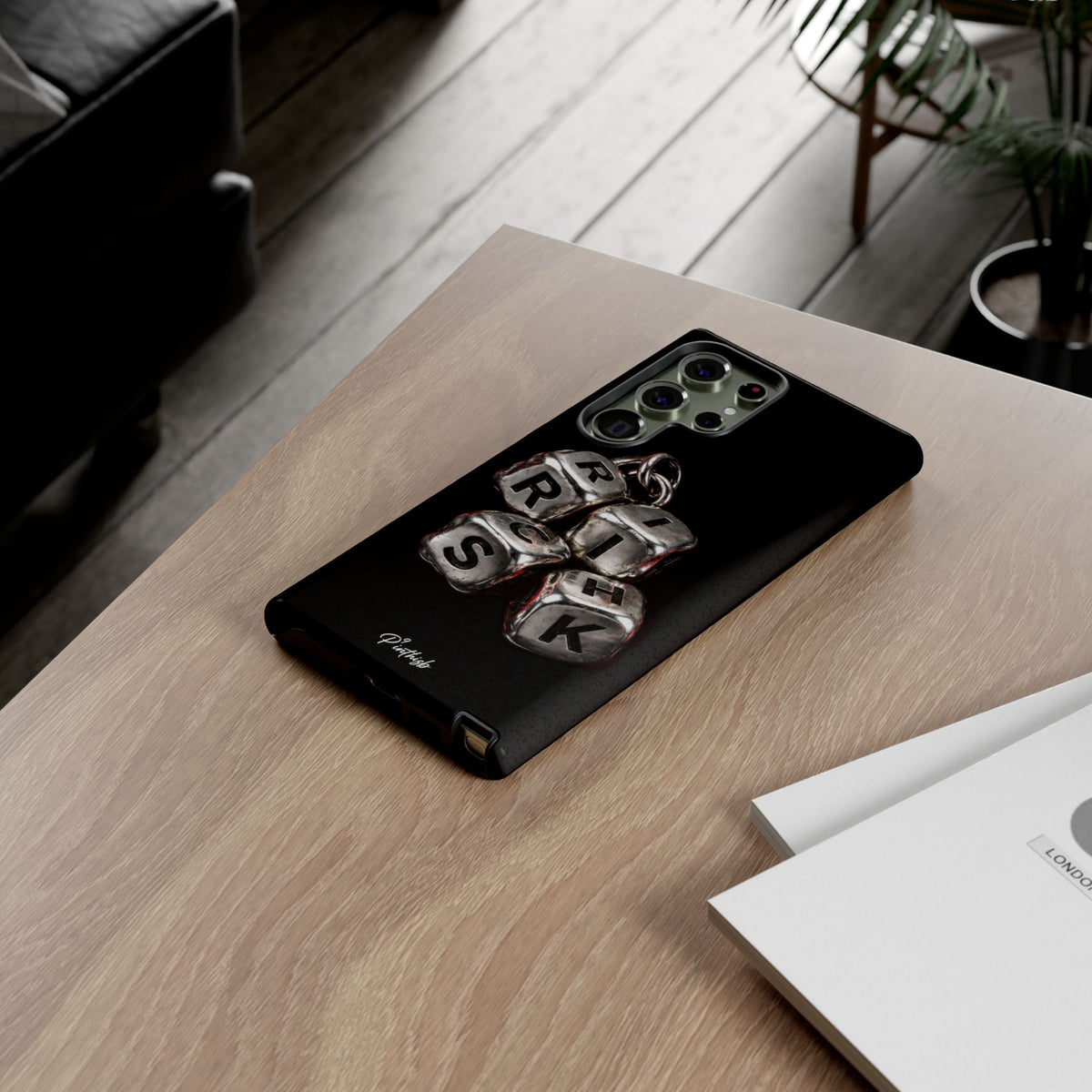 Metallic Dice 'RISK' Phone Case