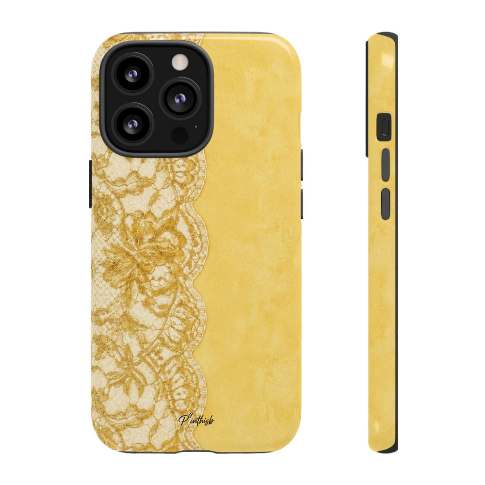 Yellow Vintage Lace Tough Case
