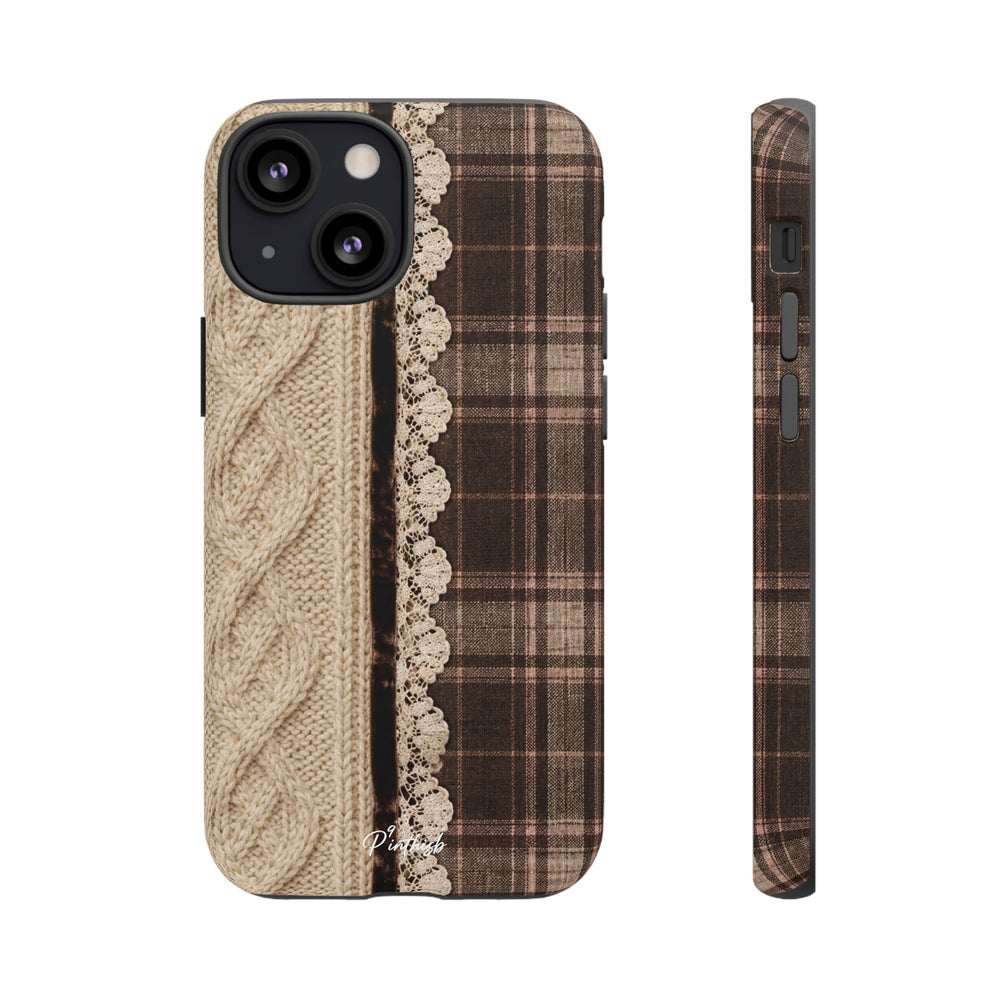 Cozy Plaid Knit Tough Phone Case