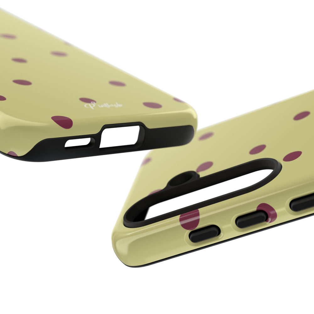 Yellow & Burgundy Polka Dot Tough Phone Case
