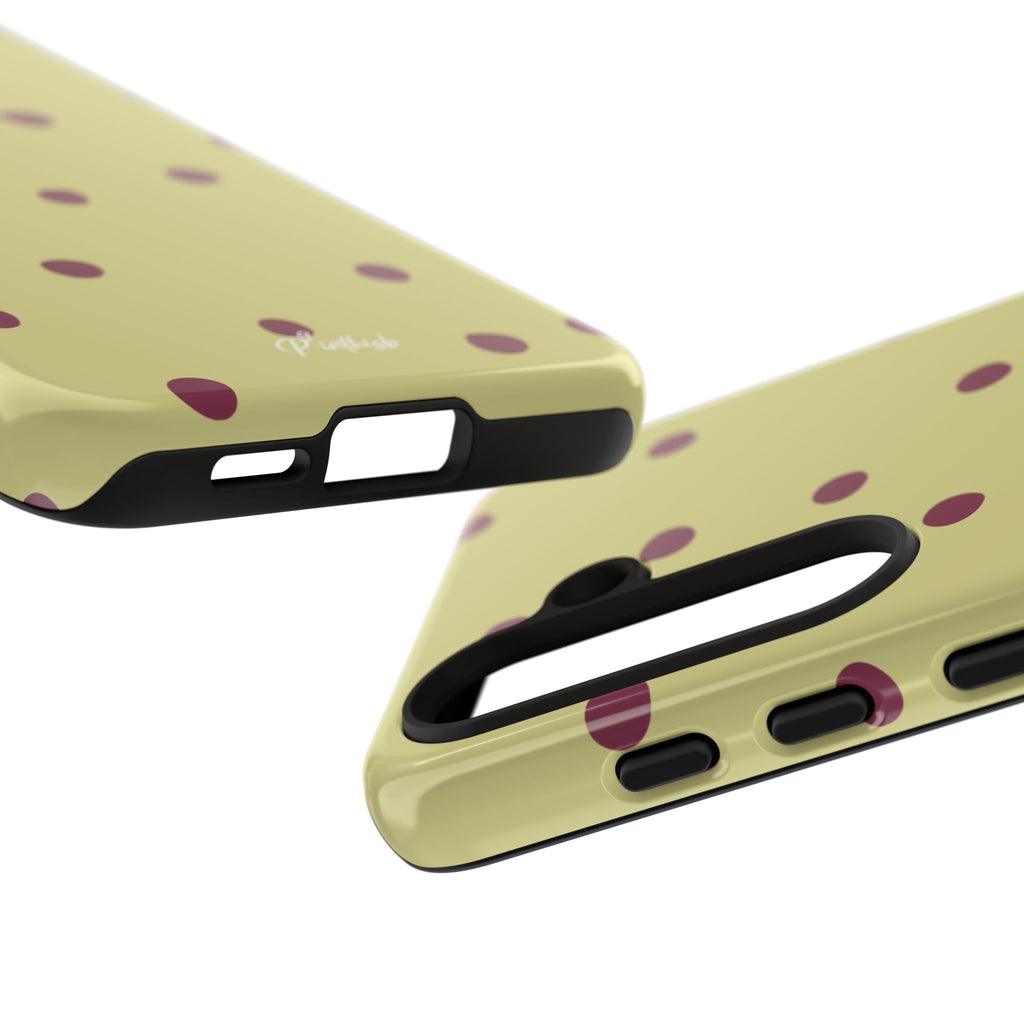 Yellow & Burgundy Polka Dot Tough Phone Case