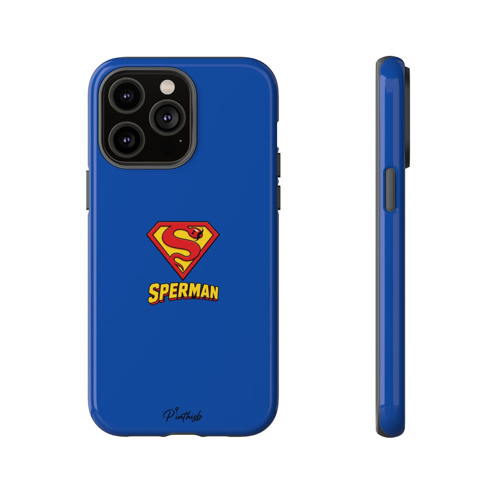 "SPERMAN" Parody Logo Tough Phone Case