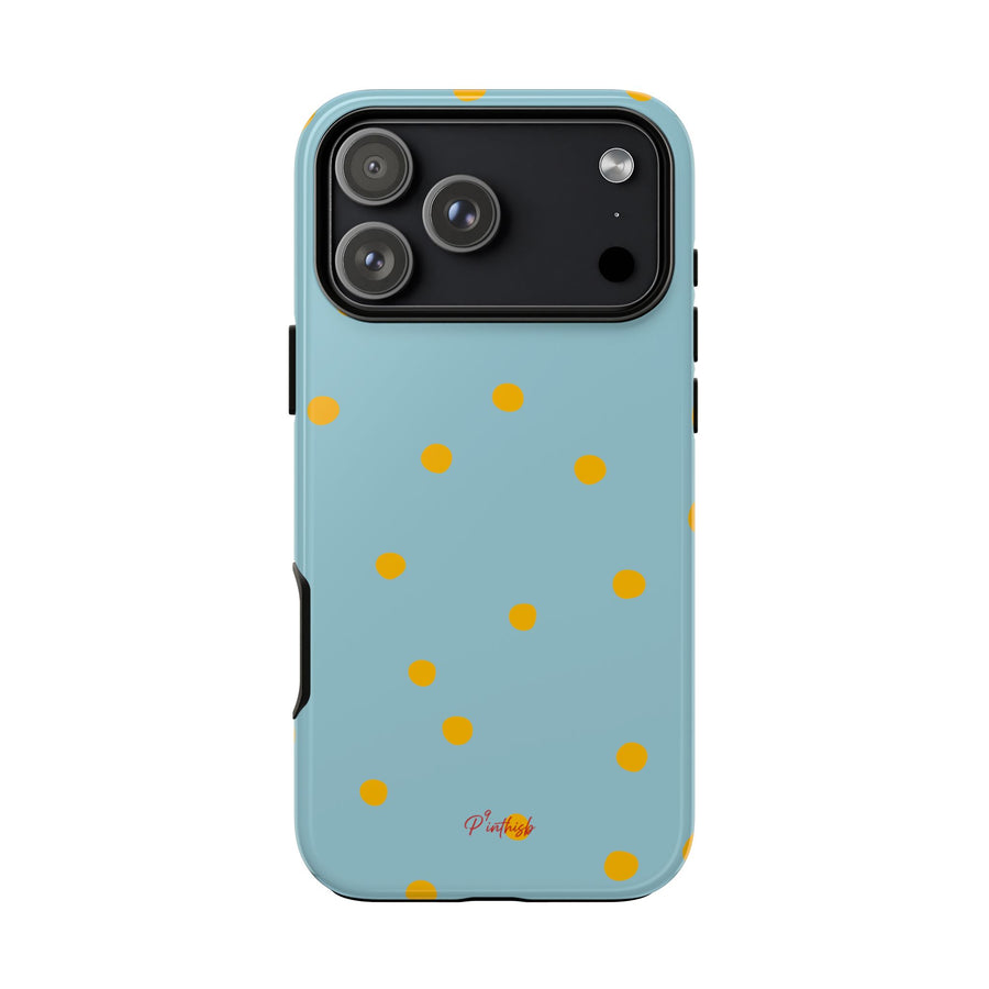 Blue & Yellow Polka Dot Tough Phone Case