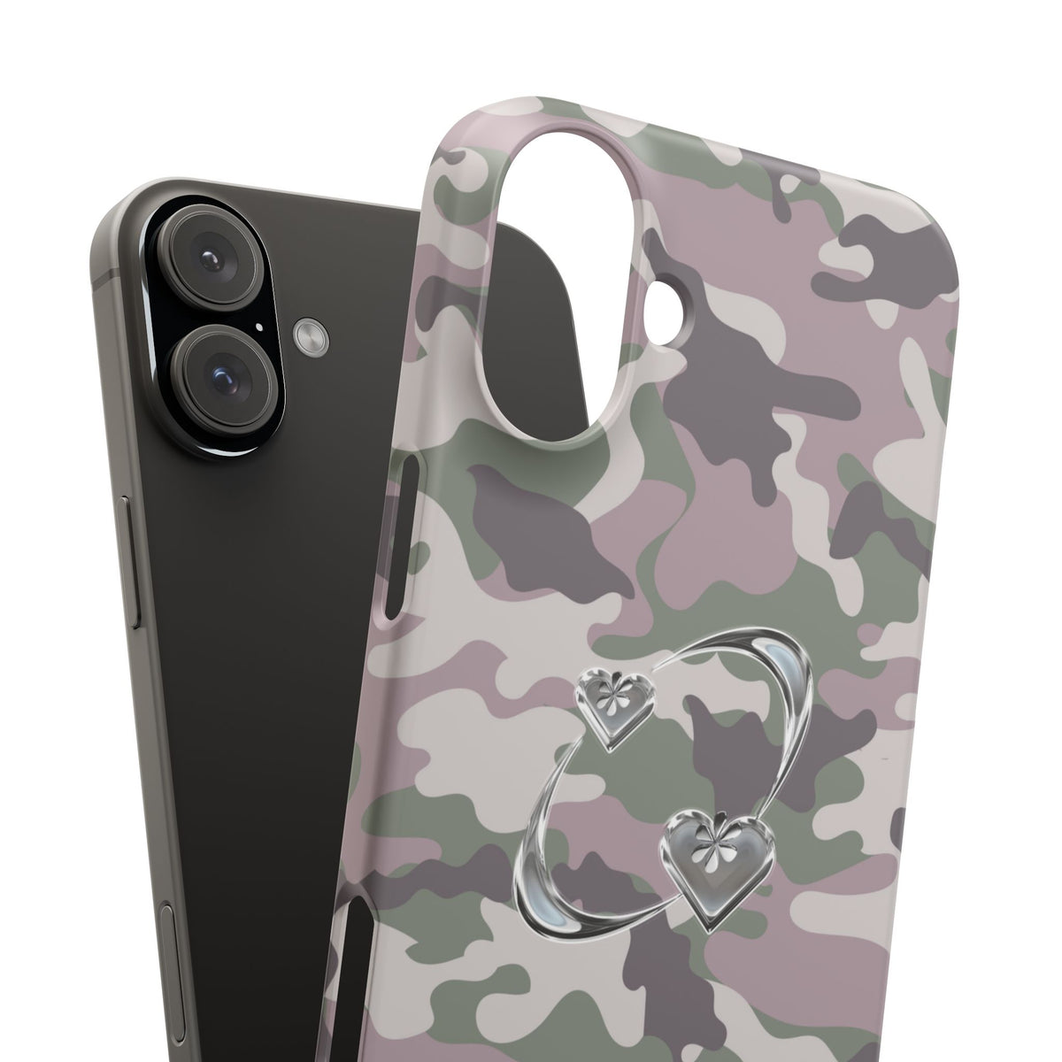 Camouflage Heart Snap Phone Case